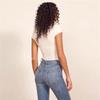 GMXIA Summer Short Sleeve Women's Sexy Tight Cotton Ribbed O-Neck Bodysuit