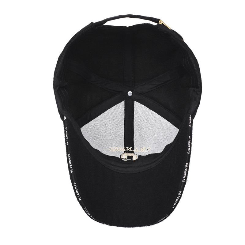 Seasonal Casual Woolen Embroidered Alphabet Baseball Cap Middle-Aged And Elderly Men'S Outdoor Cold-Proof Warm Cap