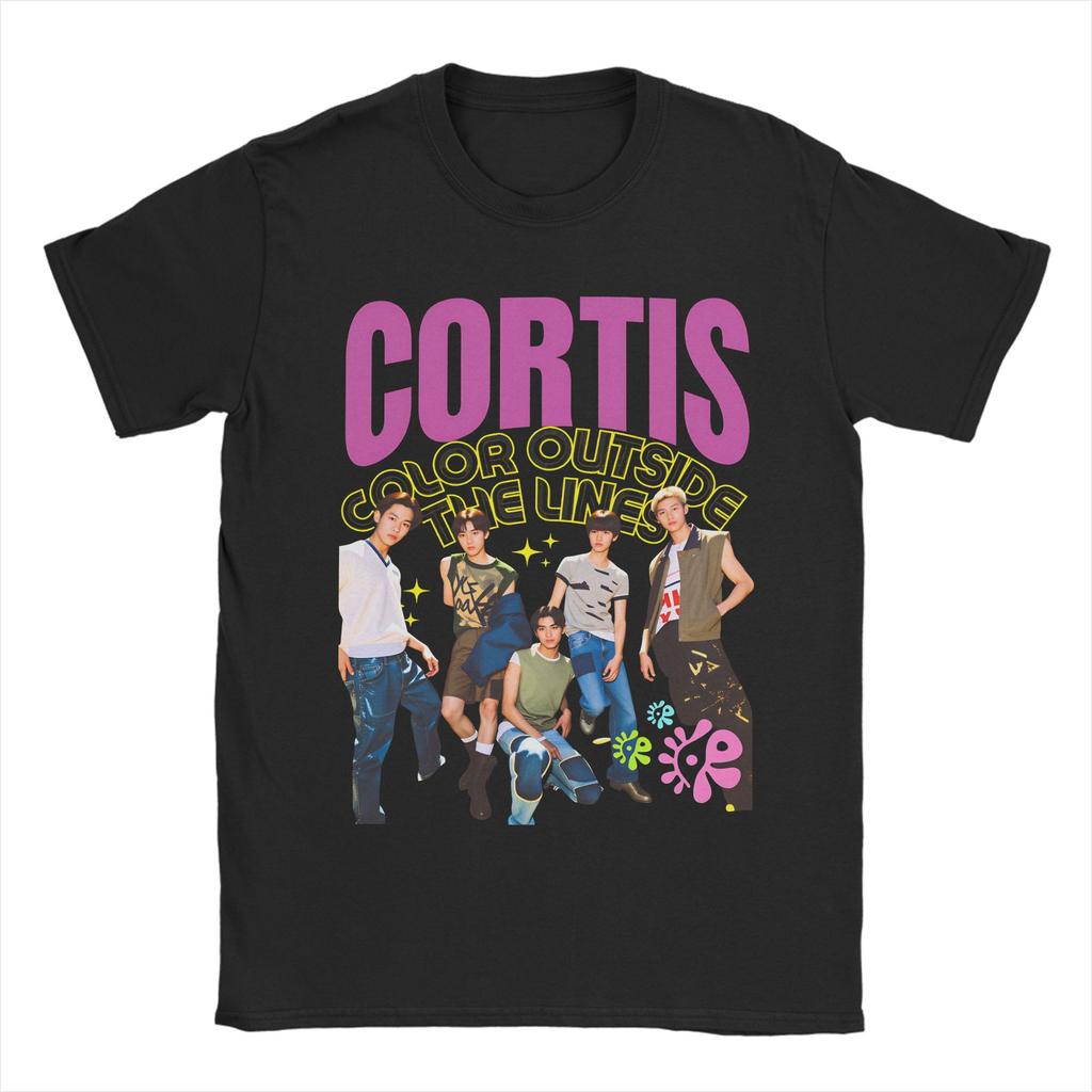Summer CORTIS Korean Boy Band Novelty TShirts Pure Cotton Tee Shirt for Unisexs Awesome Print Short Sleeve Clothes