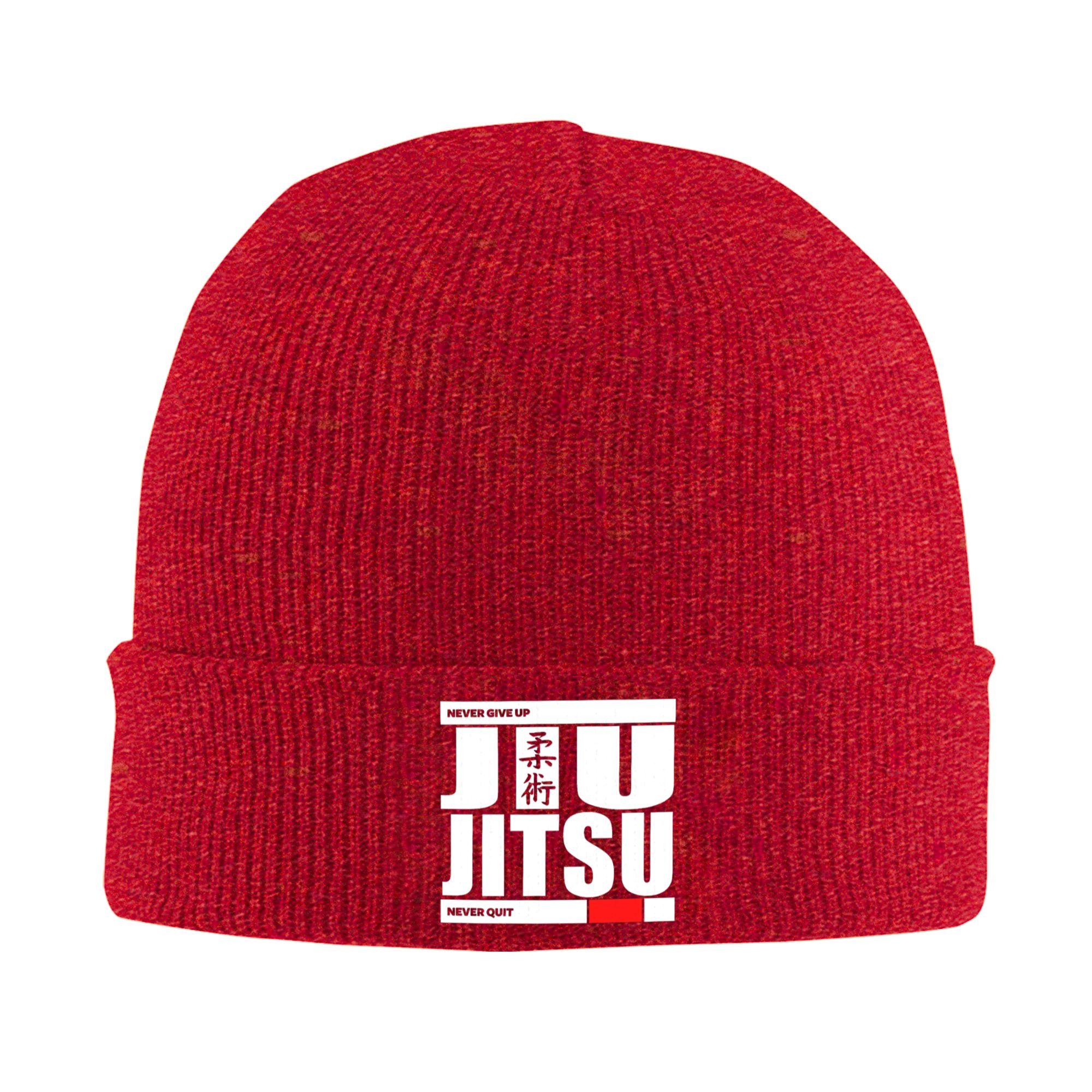 

Jiu Jitsu Never Give Up Never Quit Winter Skullies Beanies Hat Warm Autumn Knitted Hats Bonnet Caps for Women Men One Size