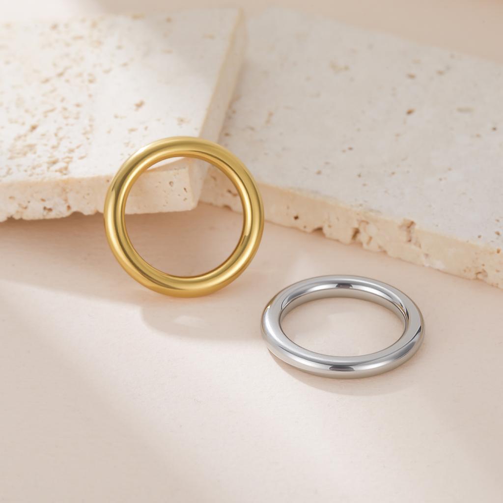 COOLTIME Stainless Steel O Ring New Classic Minimalist Shiny Smooth Rings for Women Bag Sewing Accessories Jewelry