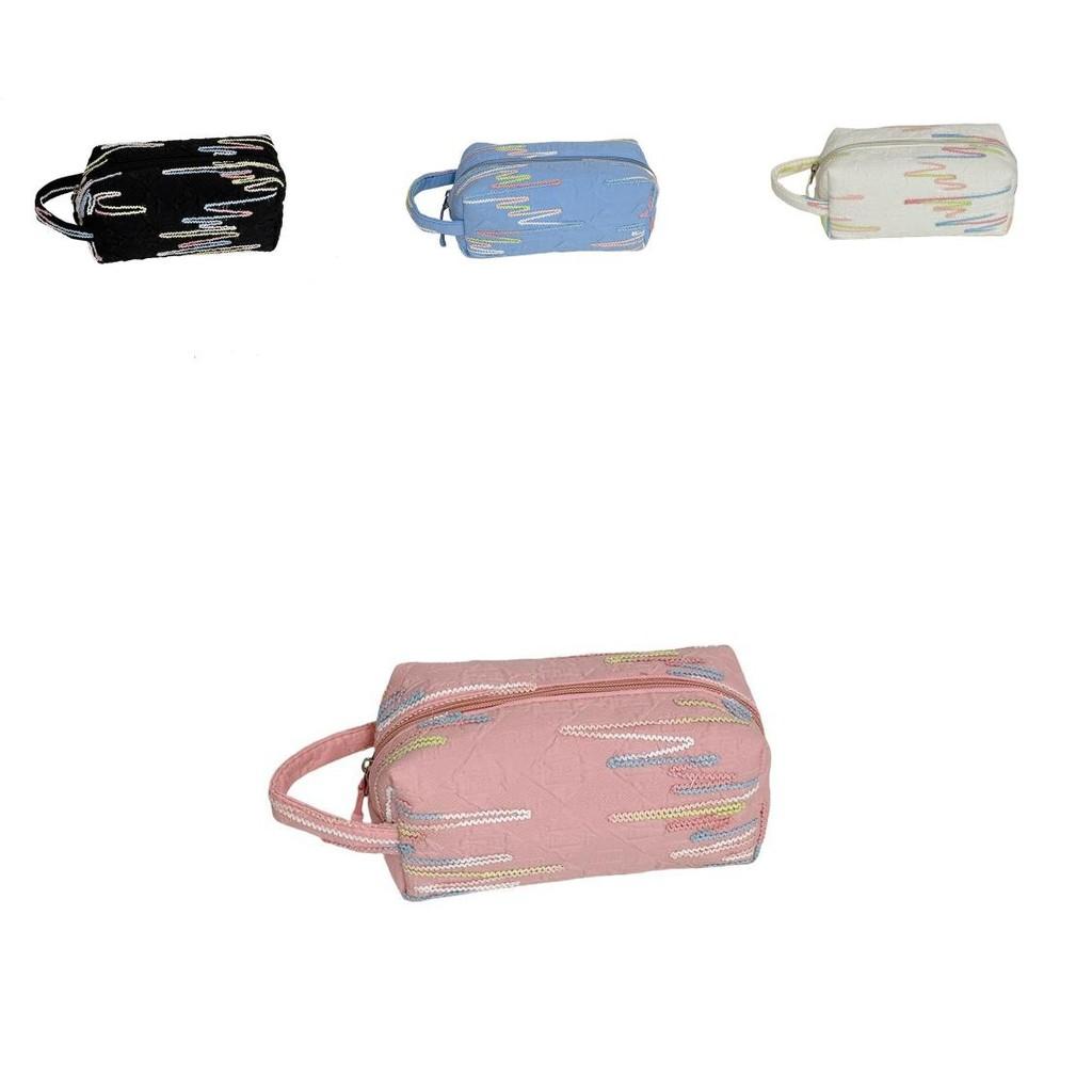 Stylish And Spacious Summer Checkered Makeup Bag Cute Portable Travel Handbag