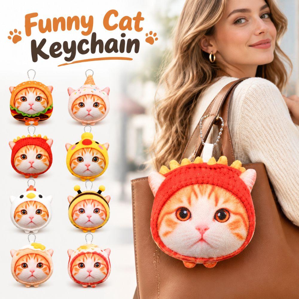 Food Style Kitten Pendant Plush Cartoon Cat Doll Gifts Keyring Pendant  Bag Hanging Ornament
