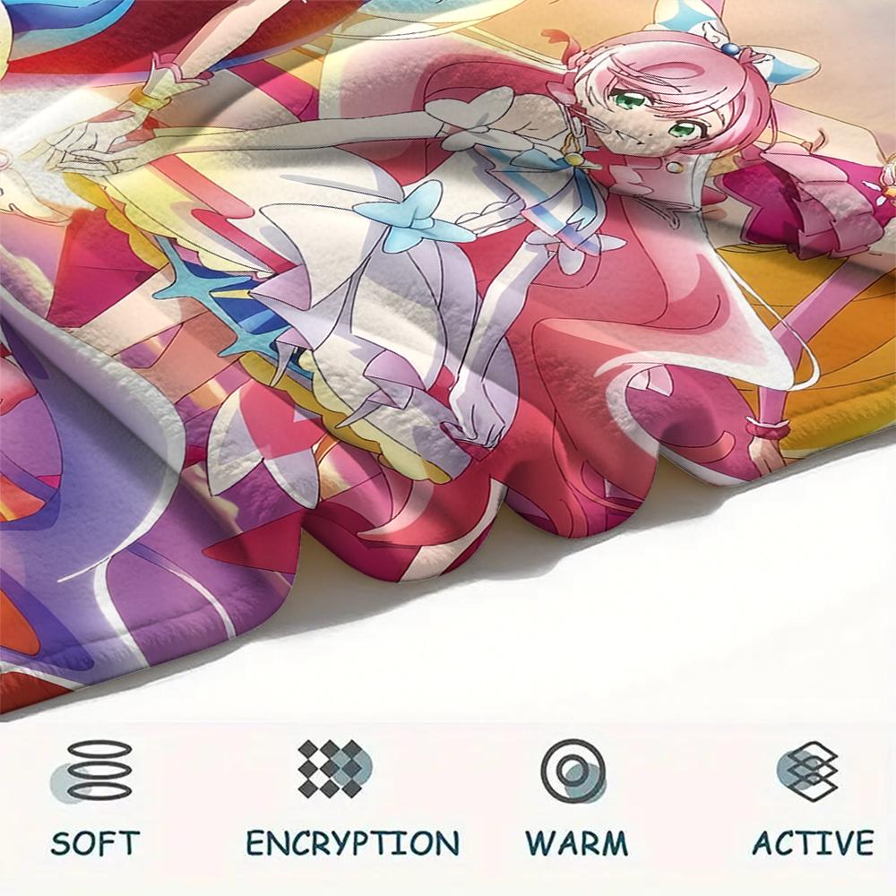 Pretty Cure All Characters pattern Flannel Blanket, High quality Comfortable for All Seasons, Home Decor, Warmth and Comfort, Perfect for Gifts.