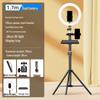 Dual Phone Live Streaming Stand with Multi-Camera Holder and Fill Light for Douyin
