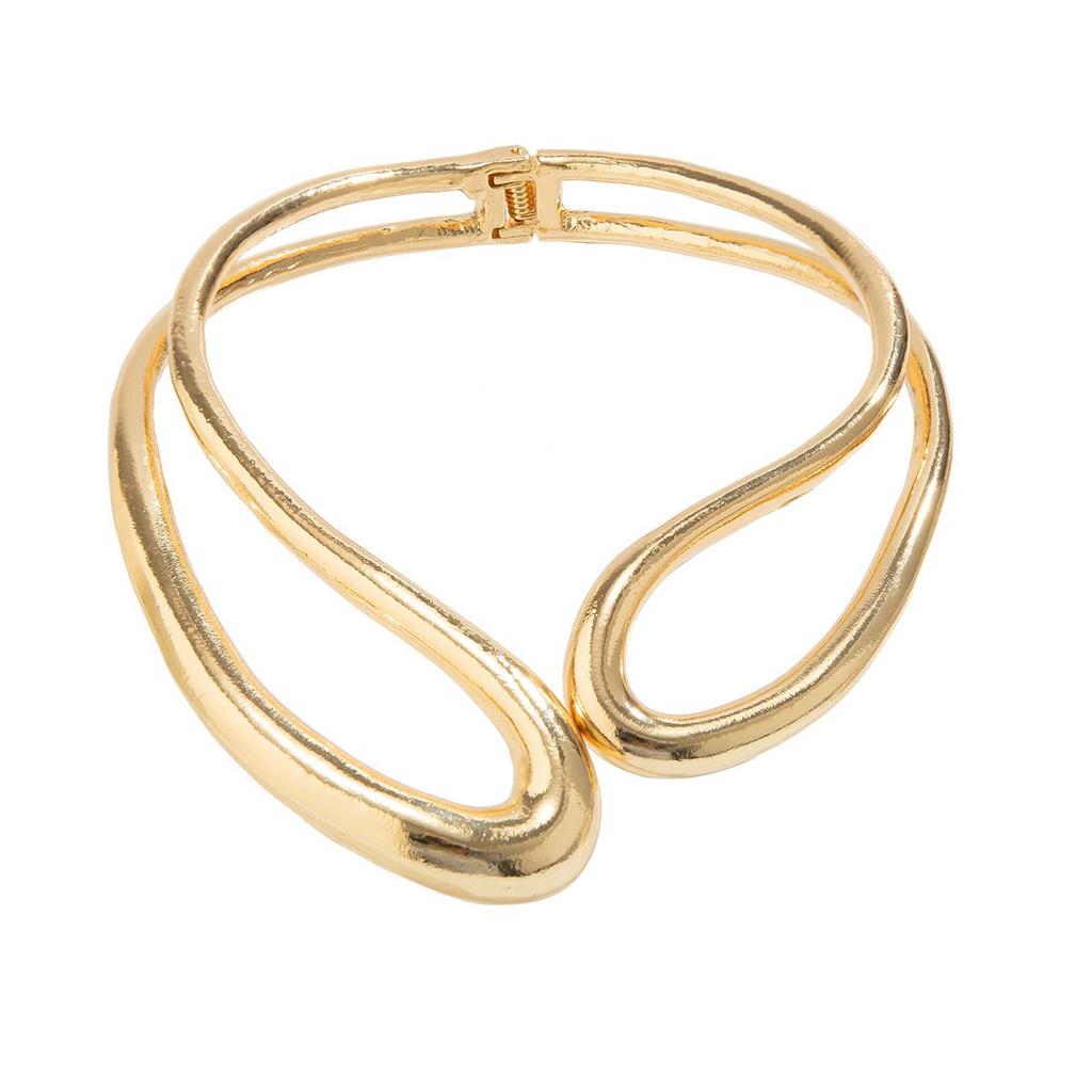 Glossy Retro Irregular Round Metal Choker Necklace for Women
