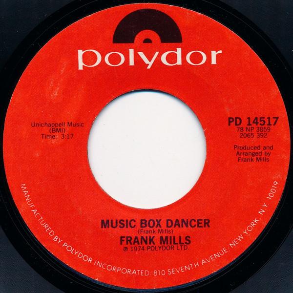 

7inch Record FRANK MILLS Music Box Dancer PD14517 Polydor 1978 US Dance Electronica Used
