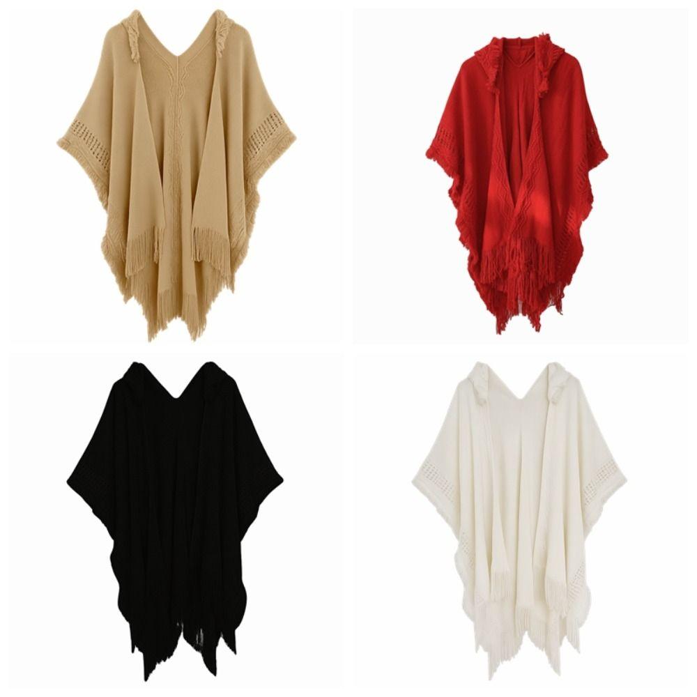 Crochet Top Knitted Hoodie Shawl Wrap Evening Capes Elegant Women Cloak Travel