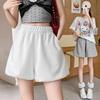 Women's High-Waist White Fluffy Shorts - Slim A-line Casual Skirt Pants for Summer