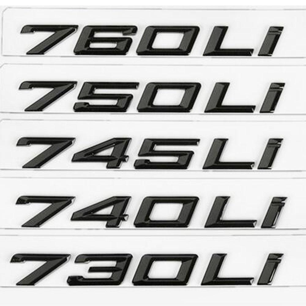 Black Shine Car Body Decorate Rear Trunk Emblem 3D Lettering Badge Accessories For BMW Series 7 760Li 750Li 745Li 740Li 730Li