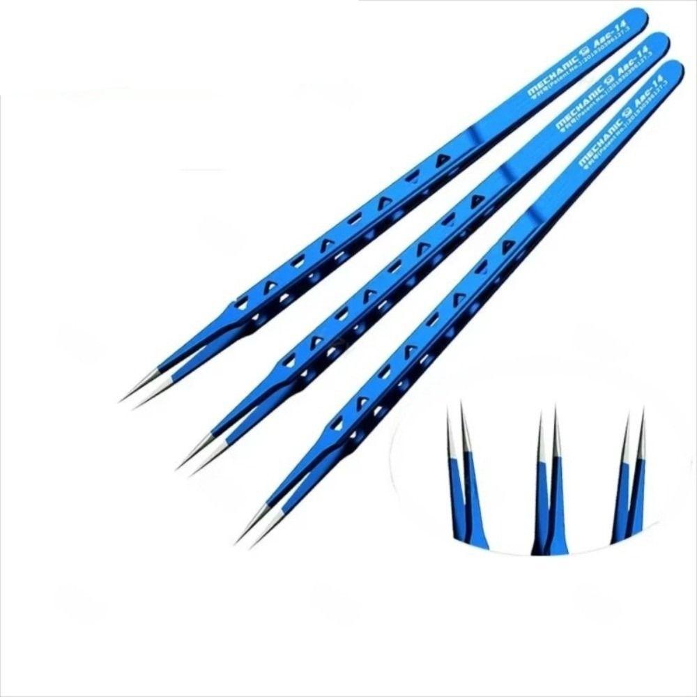 Durable Stainless Steel Tweezer High Precision 8 Hole Heat Dissipation Precision Tweezers Spot Welding Clip Repair Tool