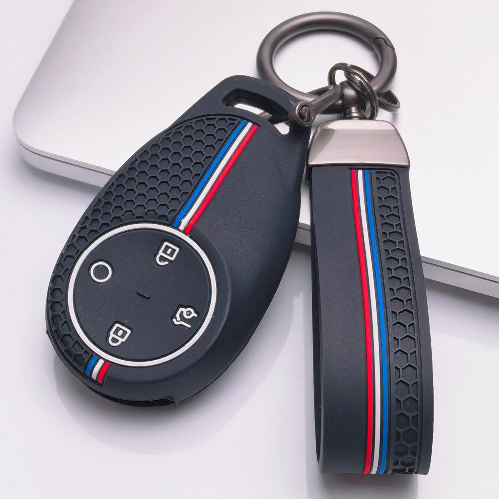 Key Fob Cover for GAC AION RT UT N60 I60 with Keychain Anti-Scratch Surface Shockproof Structure Soft Grip Texture Easy Install Design