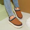New Fashion Winter Cover Hear Cotton Half Slippers Cashmere Warm Non Slip Thick Bottom Snow Boots Women Outdoor Shoes