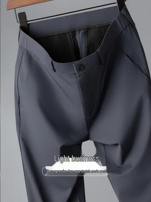 Men's High-End Ice Silk Casual Trousers for Spring & Autumn 2025