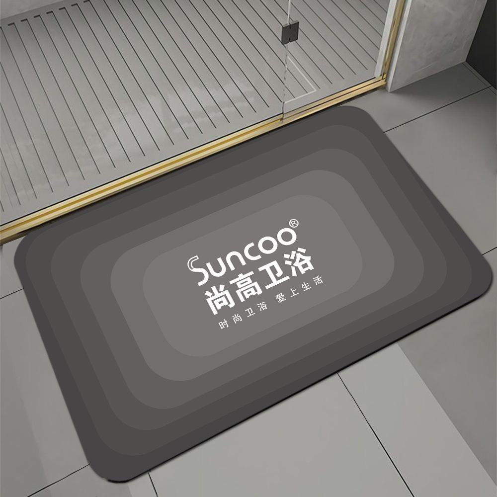 Ceramic Bathroom Gift Floor Mat Doormat Bathroom Absorbent Non-Slip Mat Logo Toilet Carpet Order System
