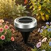 Solar Ground Lights, Glass In-Ground Landscape Lighting, Auto On/Off Waterproof LED Lawn Lamp for Garden Patio Walkway
