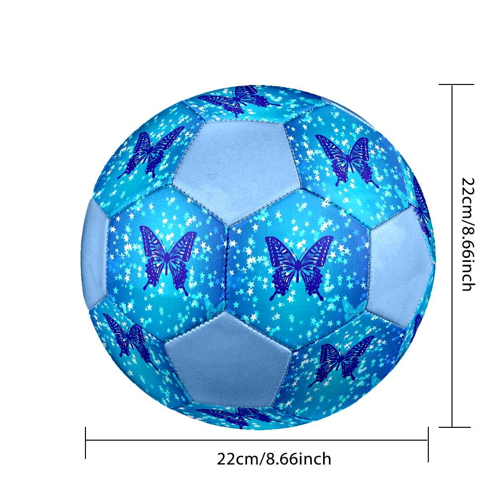 1PC Blue Butterfly Stars Soccer Ball Size 5 Football Machine Sewn Indoor/Outdoor Universal Football Gift W32