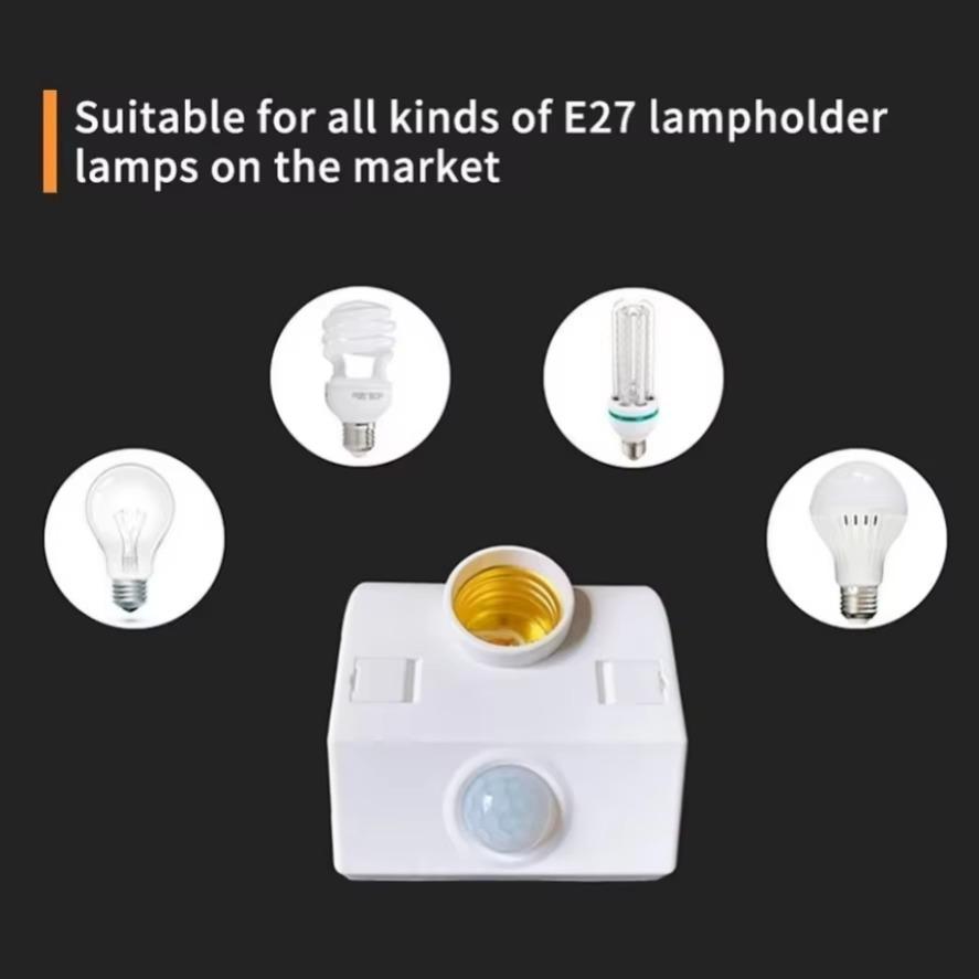 E27 LED 220V 110V PIR Motion Sensor White Switch 120° 2-6m Human Body Sensor Lamp Holder for Home Lighting Corridor Stairs Room
