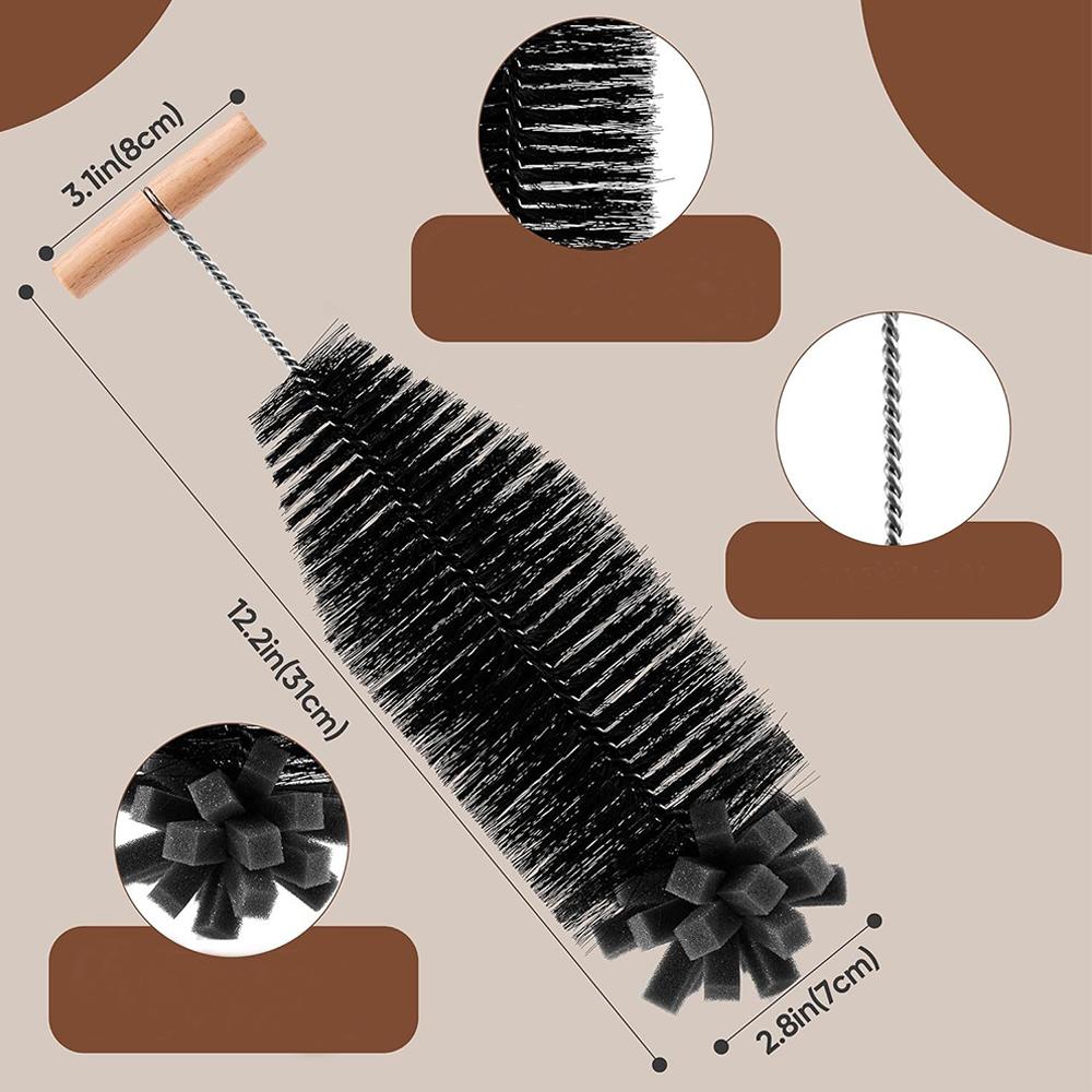 31cm Bottle Brush for SodaStream Crystal Glass Bottles(Black)