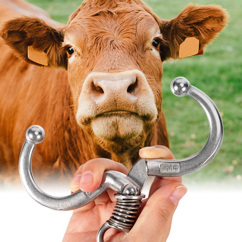 Cattle Bull Nose Ring Ox Yak Buffalo Farm Animals Husbandry Cow Bull Nose Pliers Fixable Clamp Tractor Reusable Breeding Tools