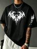 Unisex Gothic Tribal T Shirt Cotton Thorn Graphic Print Oversized Streetwear Vintage Casual Short Sleeve Tee Black Art Summer Top