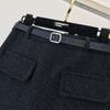 Fusta de lână de iarnă pentru femeie, versiunea lungă coreeană a fustei de slăbire slim fit, care se potrivesc complet, cu șold cu fantă Mujer Faldas