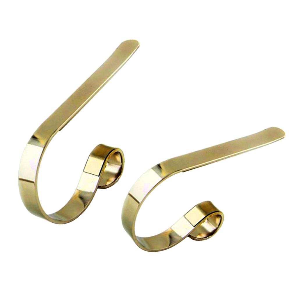 2pcs Christmas Stocking Hook Home Fireplace Metal Hanger Party