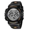 Senors Watch Digital Sports 50m Waterproof Stylish Multifunctional LED Display Outdoor Watch Men's (01-Gold)