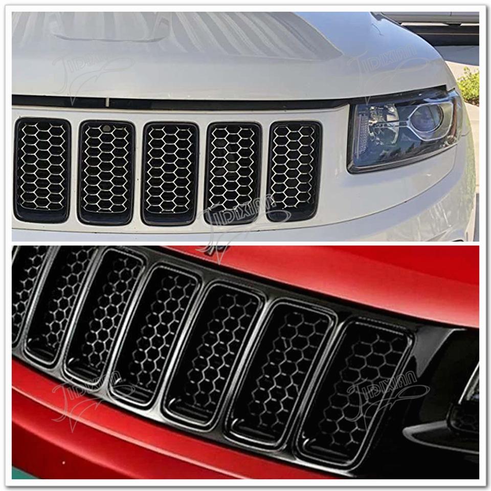 JIDIXIAN Racing Grills for Jeep Grand Cherokee 2014 2015 2016 Front Insert Honeycomb Grille Mesh Decoration Cover Accessories