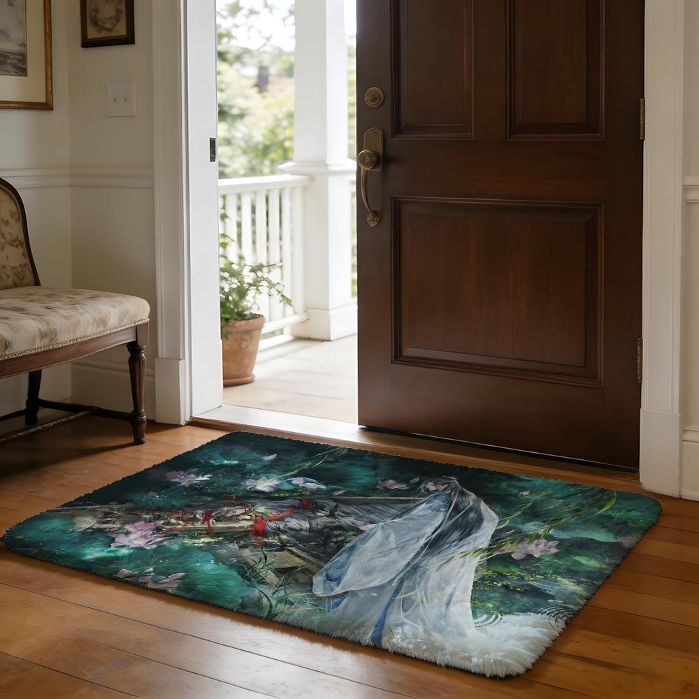 BL Anime MMoDaoZuShi Floor Mat Soft Flannel Absorbent Mat Non-Slip Rug Home Bedroom Bathroom