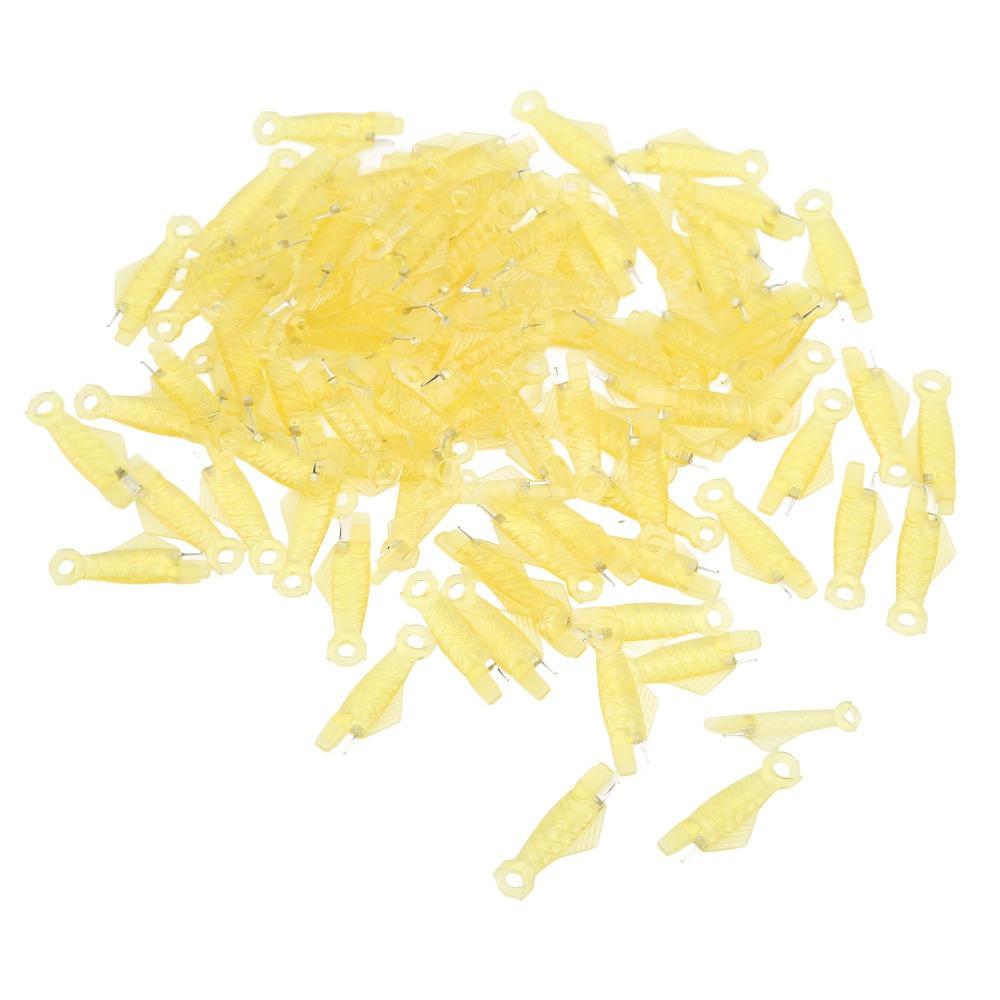 100Pcs Fish Mouth Design Fish Needle Threader Yellow Sewing Machine Threader Hand Sewing