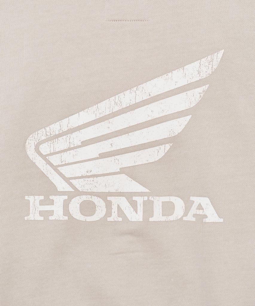 Phyps Motorcycle Pigment Scratch Logo Hoodie Zip-Up Beige
