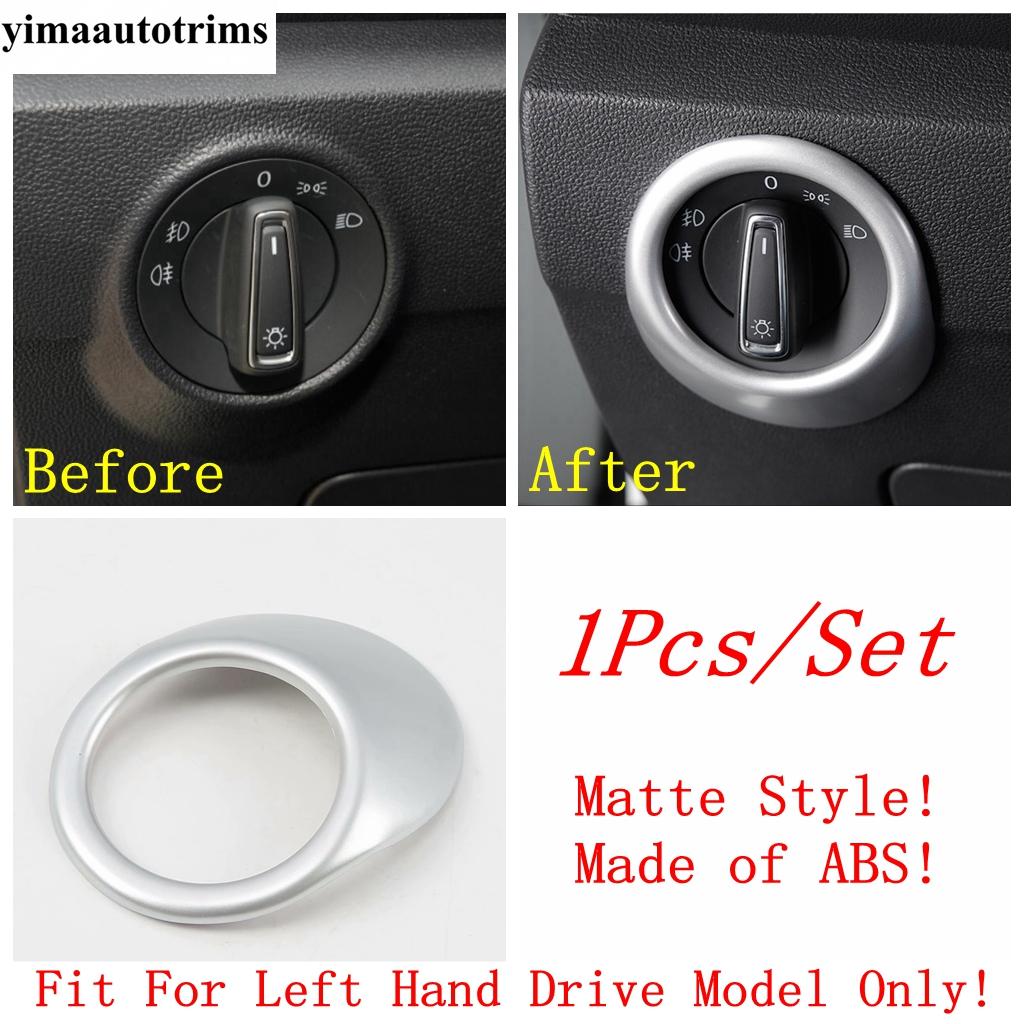 Head Light Lamp Switch Button Panel Cover Trim For Volkswagen T-Roc T Roc 2018 - 2025  Carbon Fiber / Matte Interior Accessories