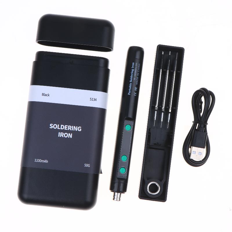 Wireless Soldering Iron Built-in Battery 180-450° Adjustable Temperature With 3Tip Portable Welding Repair Tool Kit