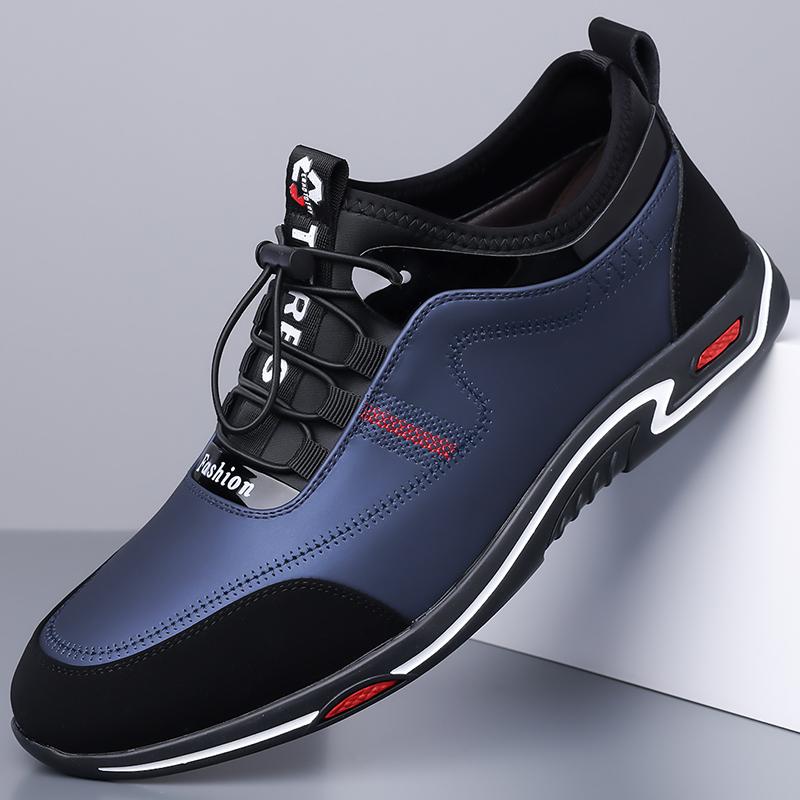 Mens Sneakers 2026 New Lace Up Business Casual Shoes Snug Cushioned Daily Wear Fashion Leather Walking Shoes for Men