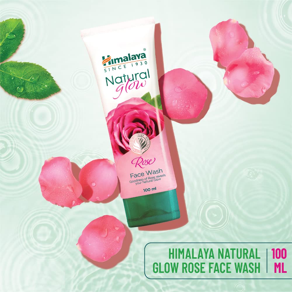 Himalaya Nettoyant Visage Éclat Naturel Rose 100ml Pack Unique Nettoyant Doux pour la Peau pour un Éclat Naturel et l'Élimination des Impuretés