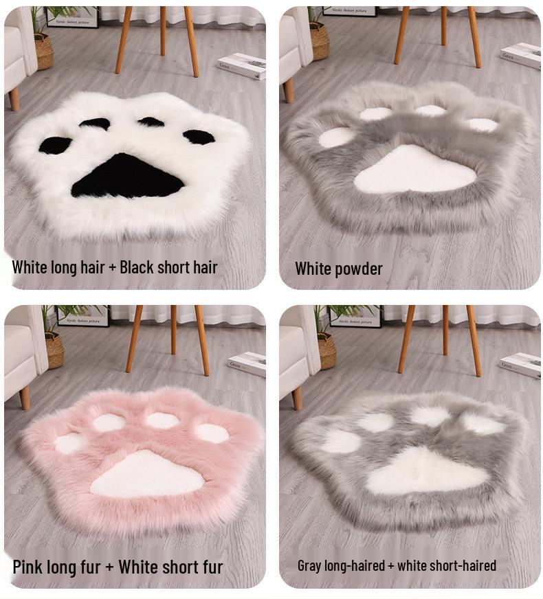 Cat Paw Rug - Skin-Friendly, No Shedding, Machine Washable, Imitation Rabbit Fur Blend for Bedroom/Sofa/Living Room Floor Mat