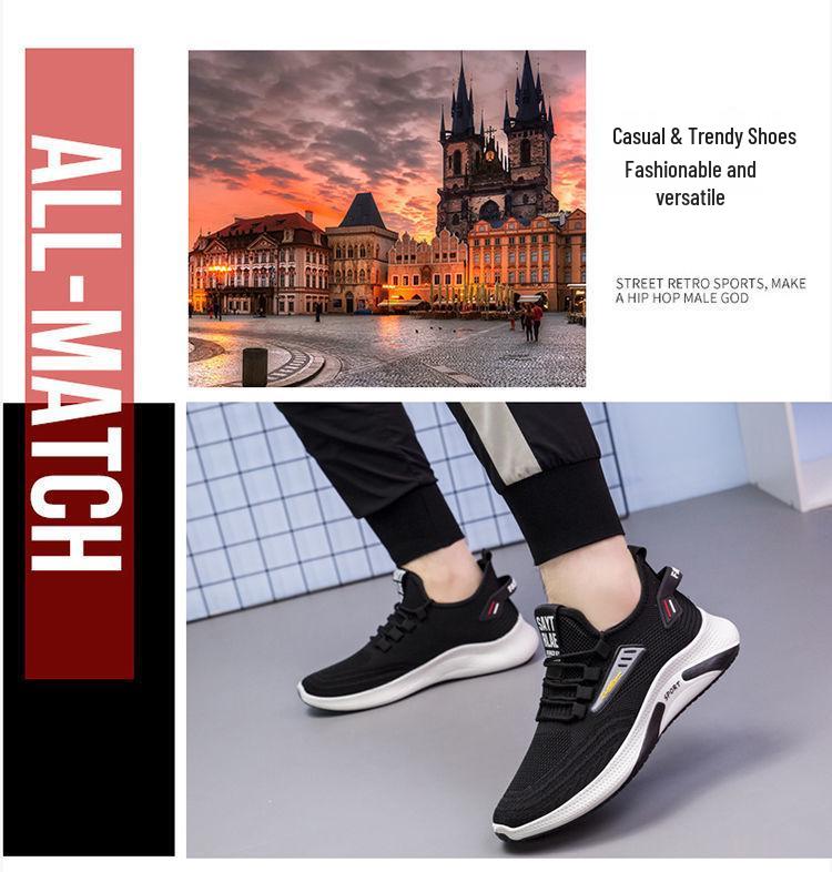 Men's Summer Breathable Mesh Running Shoes - Casual, Wear-Resistant, Flat Bottom