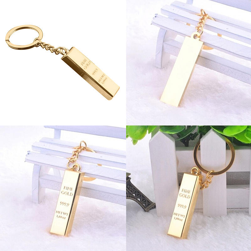 

Fashion Metal Faux Bar Ingot Bullion Keychain Key Chain Keyring Keyfob