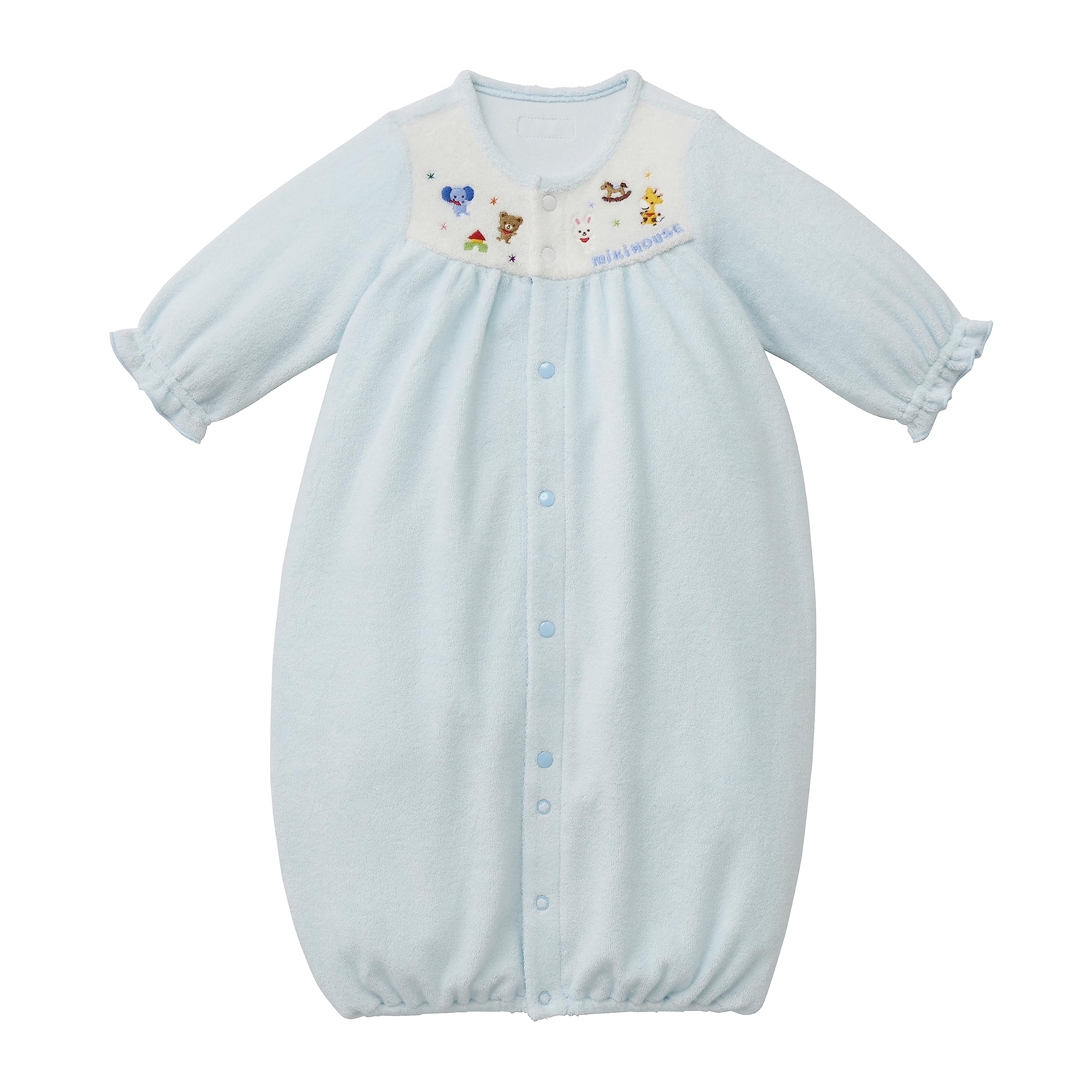 

All Coverall Made in Birth Baby Baby Blue [MIKI HOUSE] Two-Way Rompers, Plain, Japan, Boys, Girls, Newborns, Preparation, Clothes, 40-2679-491, синій