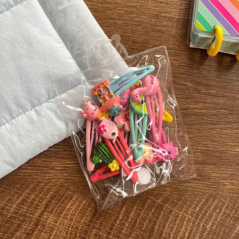 10-delat set med söta färgglada resin tecknade frukt hårklämmor för barn