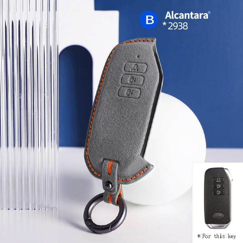 For Kia Niro Hybrid Sportage K5 Sorento MQ4 Ev6 Seltos Alcantara 7 Button Car Key Case Keychain Accessories 2025 2025 2025 2025