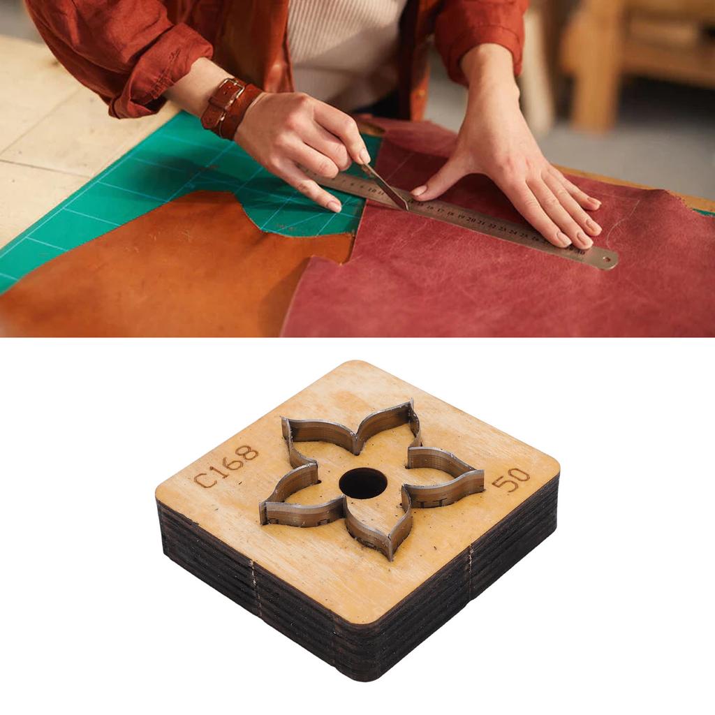 Blumenleder-Stanzform Holzbasis Scharfe Metallklinge Lederstanze für Dekorationen Geschenke