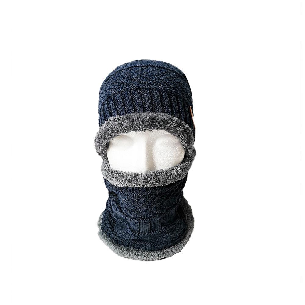 Winter Beanie Mens Hat And Scarf Set Warm Fleece Knitted Cap Unisex Couple