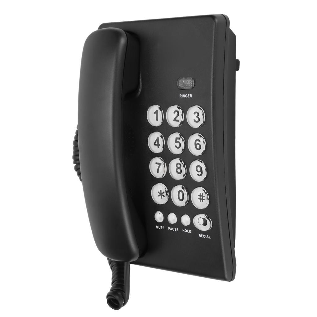 KXT504 Desktop Corded Telephone Multifunctional Large Button Landline Phone for Home Office Hotel(Black )