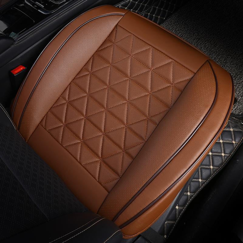 PU Leather Car Seat Cover Protector Waterproof 3D Wrapped Front Seat Cushion Interior Seat Mat Auto Accessories
