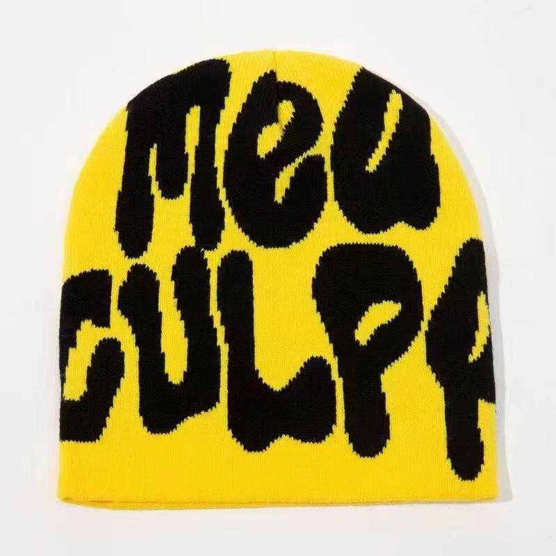 European and American Trendy Letter Jacquard Beanie - Cross-Border Hot-Selling Pullover Knit Hat