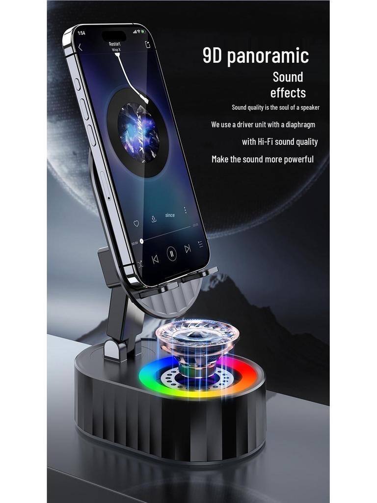 Smart Induction Stand: 5-in-1 Wireless Bluetooth Speaker & Vertical Tablet Charging Dock