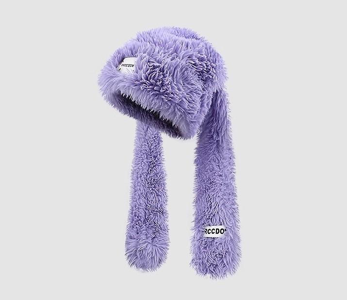 Cute Long Eared Winter Hat With Scarf For Girls Warmth And Windproof Protection