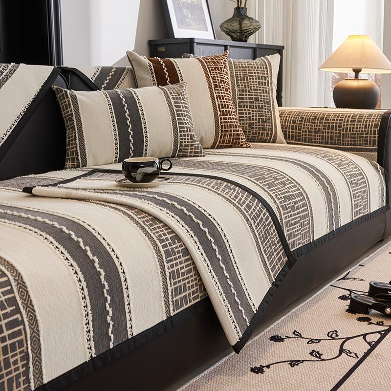 

Чехлы для диванов Nordic Chenille для гостиной, противоскользящие, пылезащитные, универсальные, чехлы для диванов Funda Sofa Broad Stripe 110x210